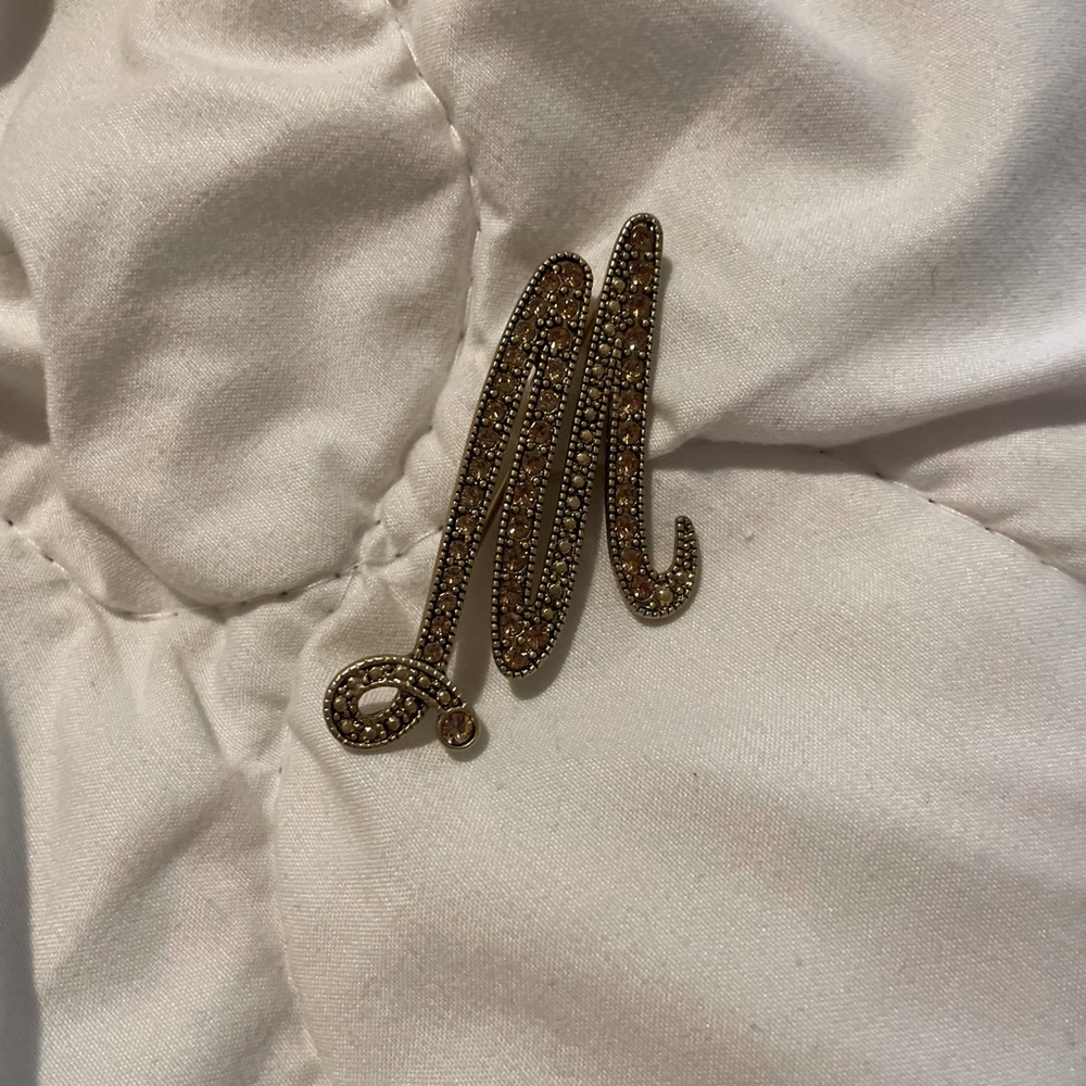 LC Lauren Conrad letter M brooch